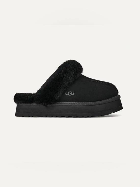UGG Shoes - New in Box Ugg Disquette Black 1 Inch Platform Sheep Fur Slippers
